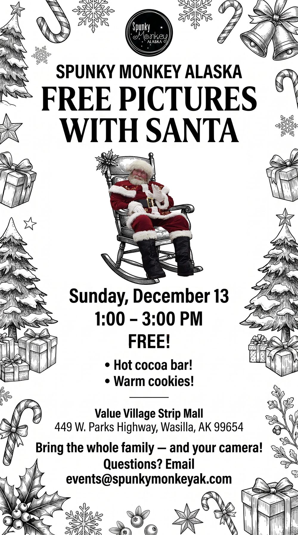 Free Pictures with Santa flyer