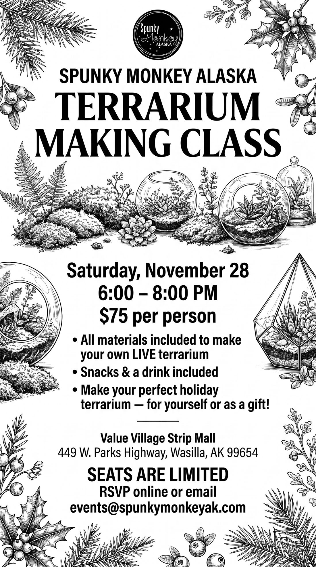 Terrarium Making Class flyer